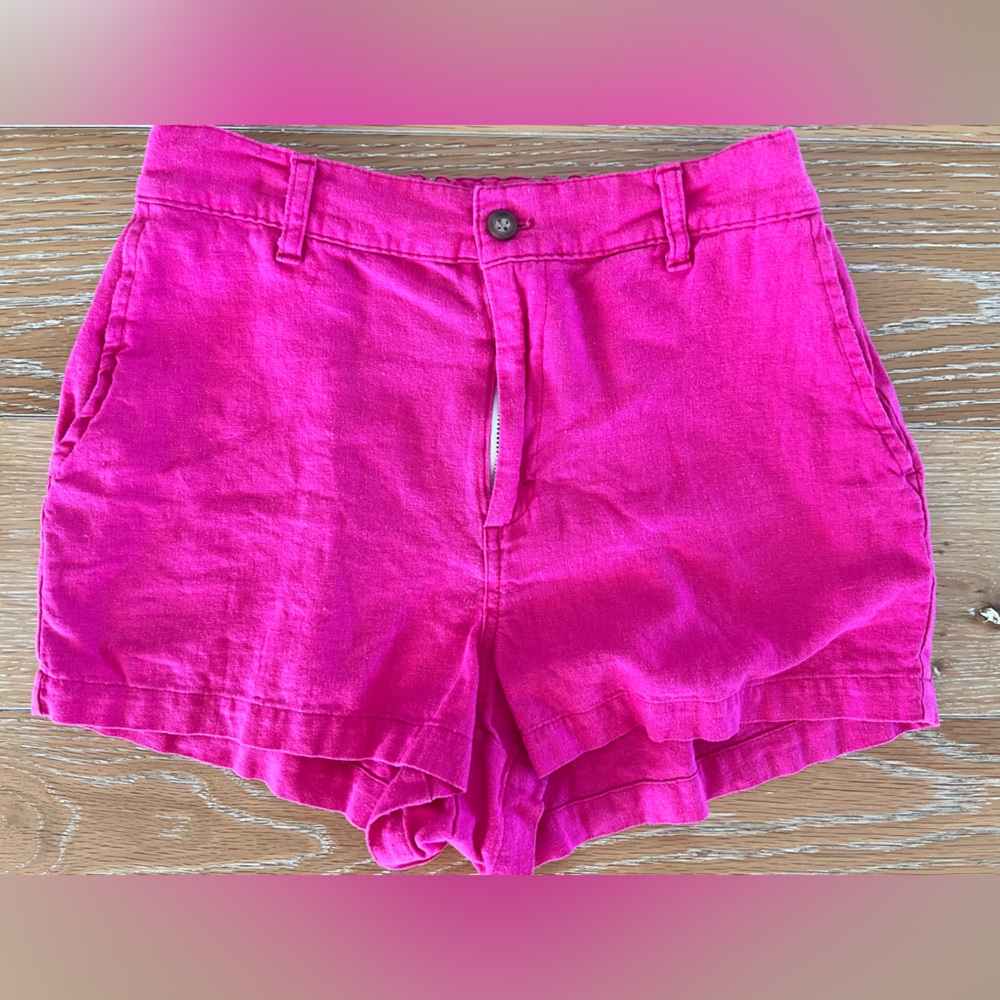 Urban Outfitters - Urban Renewal Hot Pink Linen Shorts